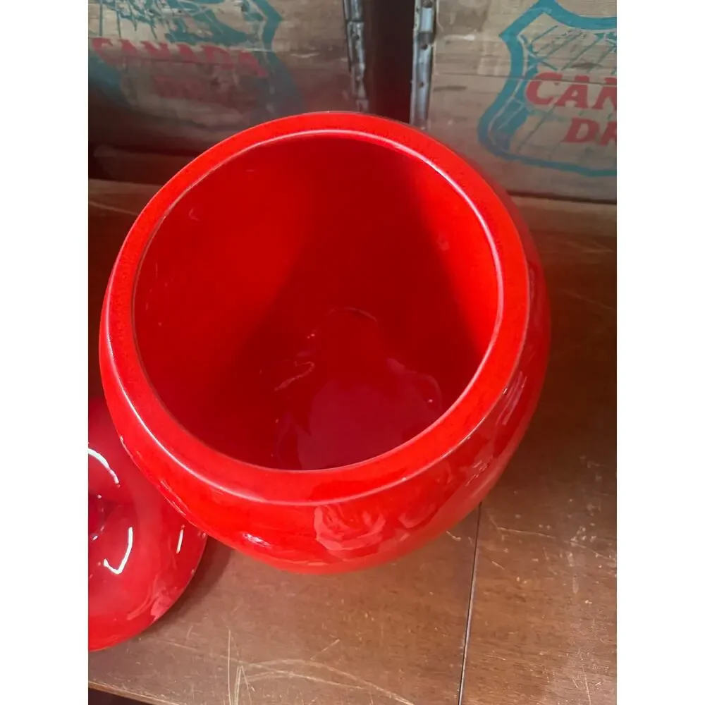 Vintage 1950's Red Apple Cookie Jar by Doranne of California J-111 MADE IN USA